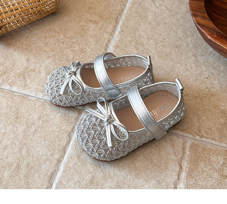 Mädchen Spangenballerinas Mit Schleife Und Klettverschluss_voghion.com