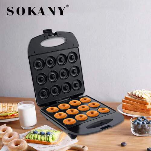 Foreign trade cross-border household multi-functional 12-hole donut machine double-sided heating electric pancake machine breakfast machine wholesale