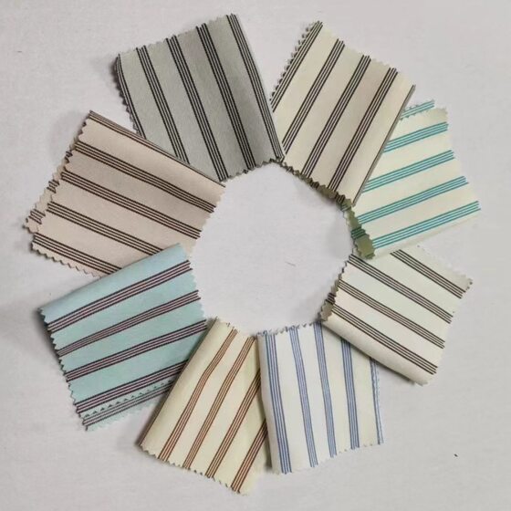 Polyester cotton yarn-dyed stripe tccotton plain yarn-dyed stripe cloth spring and summer top shirt fashion clothing fabric