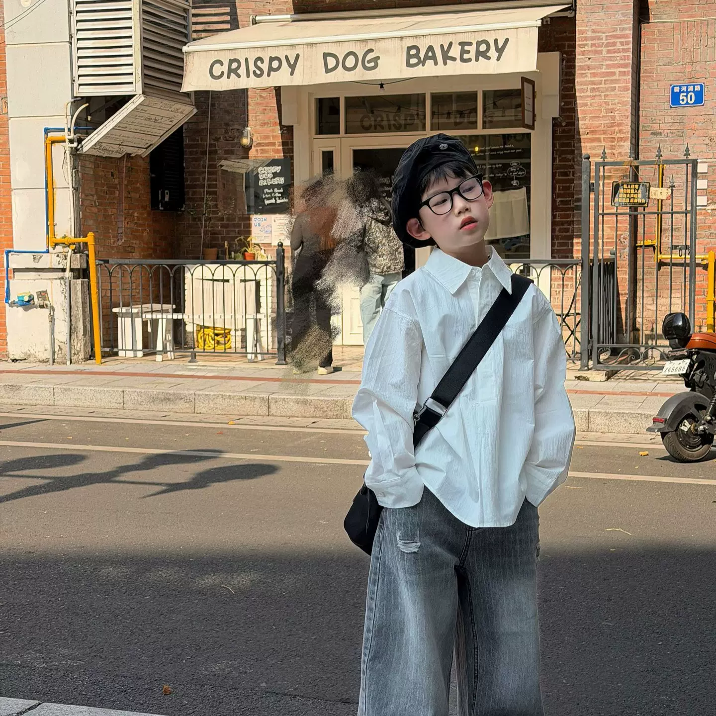 泰如2026春季新款儿童设计感假两件衬衫外套男童韩版洋气休闲开衫