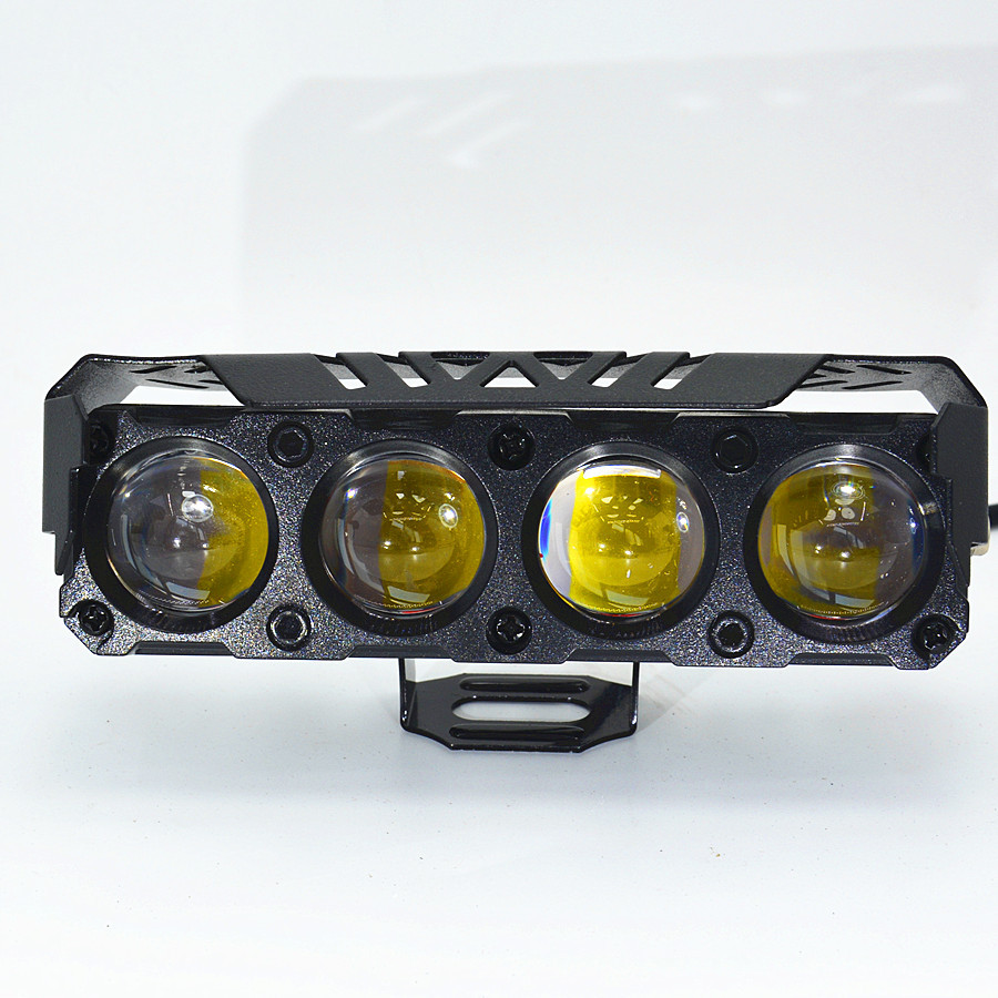 Cuatro lámparas LED de motocicleta exterior, cuatro lentes de ojos, luz de alto alcance, lámpara de automóvil impermeable, vehículo eléctrico exterior grande