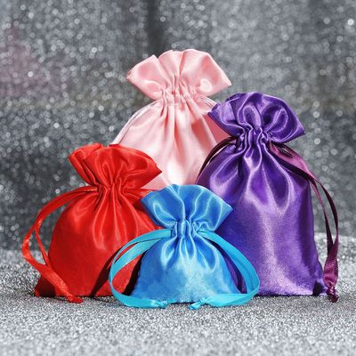 Manufactor wholesale goods in stock Satin Cloth bag dustproof Storage Satin Packaging bag Boutique Handbag Satin Bundle pocket