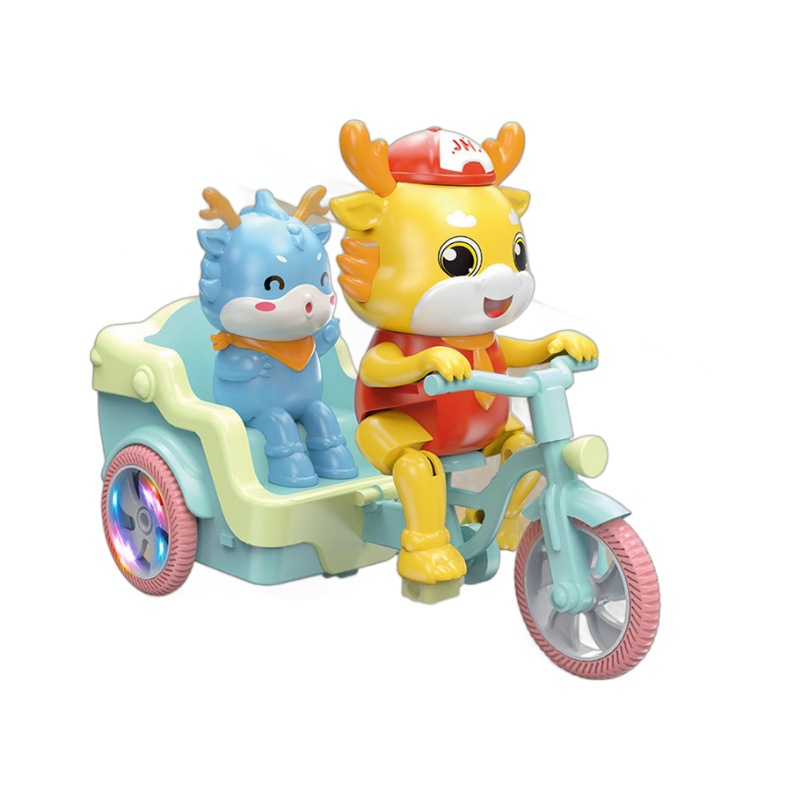 Envío gratis dibujos animados transfronterizos lindo animal bicicleta triciclo eléctrico música iluminación niños coche de juguete eléctrico al por mayor