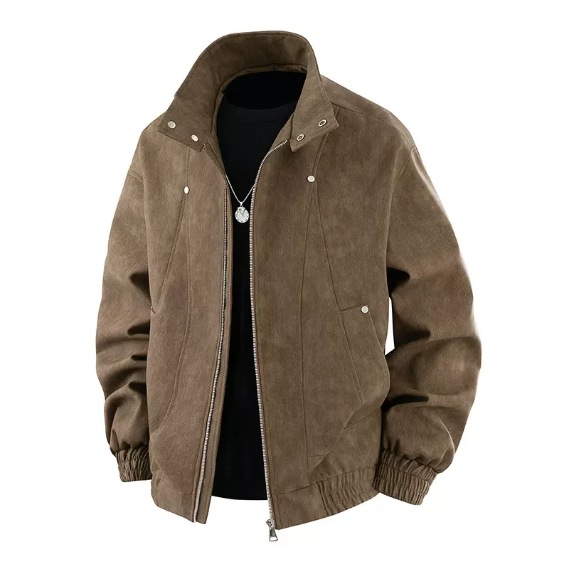 跨境皮衣外套男士春秋季2025新款潮牌防风防水男生短款PU夹克男