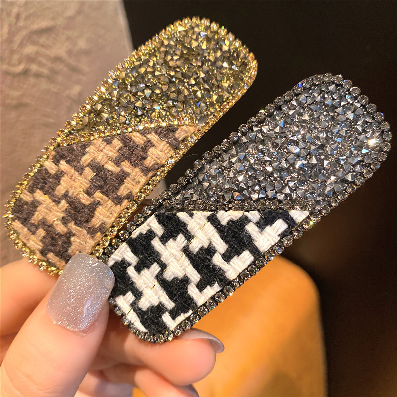 Women's Simple Style Houndstooth Rhinestone Inlay Rhinestones Hair Clip display picture 1