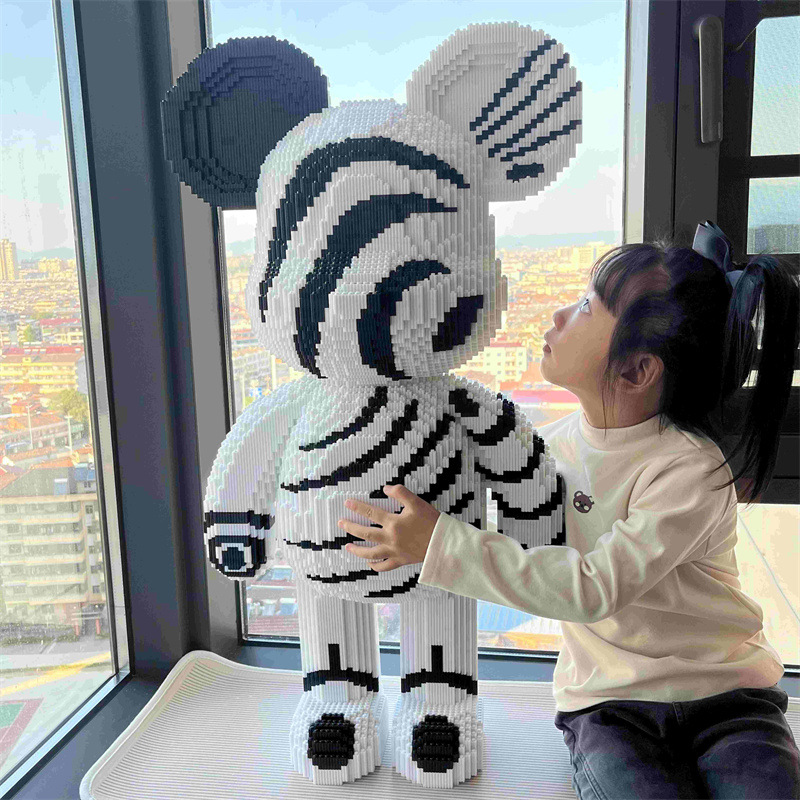 Compatible con Lego pequeñas partículas ensambladas juguete Super blanco oso violento bloques de construcción grande decoración piso adulto alta dificultad rompecabezas