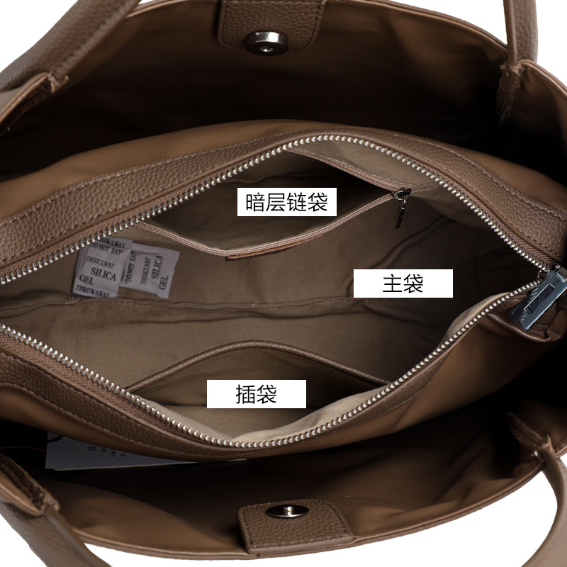 Qidian 2025 nuevo bolso grande de cuero genuino bolso de mujer bolso de moda para ir al trabajo suegra bolso de hombro tipo bandolera de gran capacidad