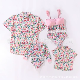 亲子装;泳裤;男式T恤