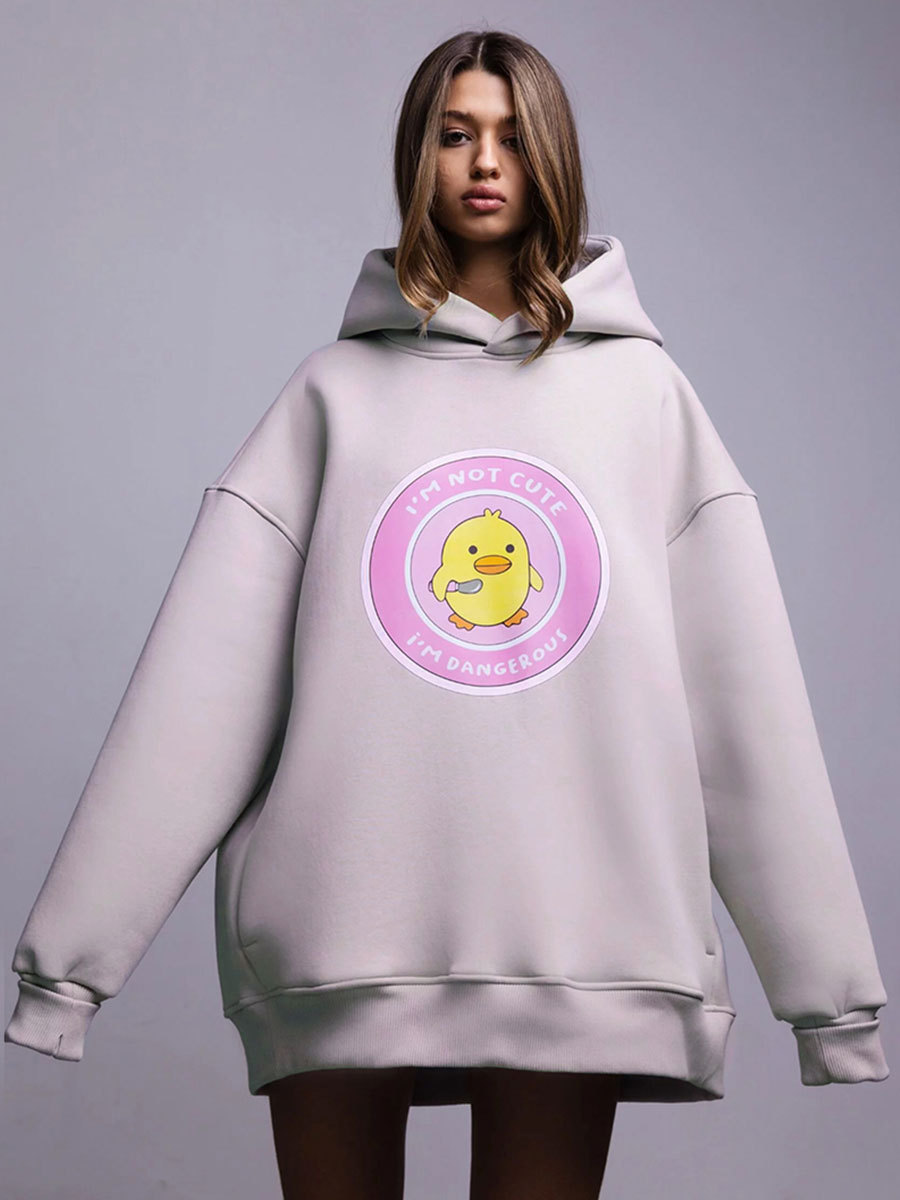 Suéter con capucha transfronterizo suéter con capucha Europa y los Estados Unidos 2025 otoño e invierno nuevo suéter con capucha de impresión deportiva y de ocio relajado para mujeres