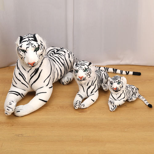 Simulated plush tiger doll plush toy, cute Siberian tiger doll, large white tiger doll pillow, gift to friends