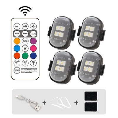 Other lights Universal Colorful Flashing Warning Light - four-lights-and-one-remote-control