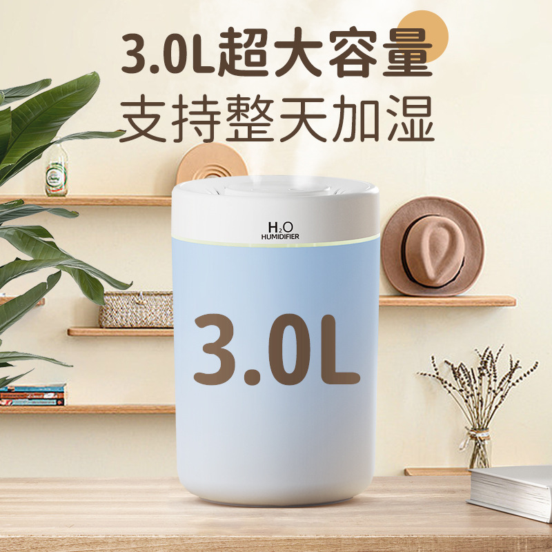 国境を越えた新しい USB デュアルスプレー加湿器ホームベッドルームデスクトップ大霧量ライトサウンドアロマセラピーロゴカスタマイズ|undefined