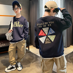 Boys' Autumn Outfit 2024 New Children's Sweatshirt Spring and Autumn Season Trendy Sporty Large Children Base Shirt Long-Sleeve T-Shirt