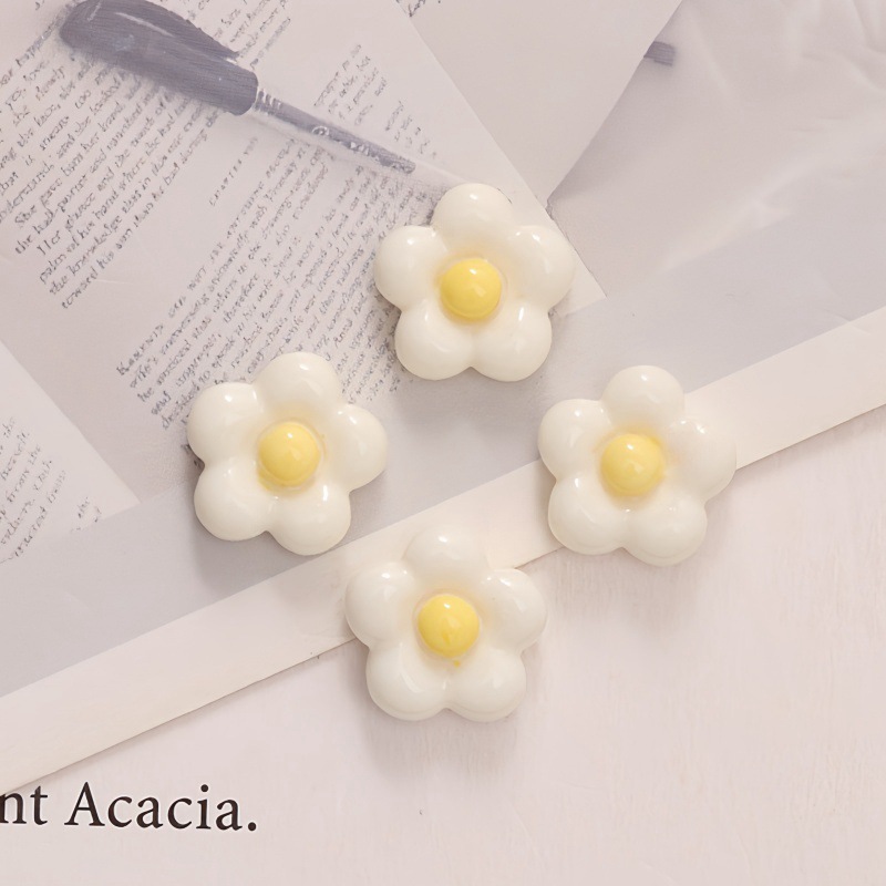 Pequeña cara brillante flor de cinco pétalos DIY crema pegamento de cabello cabello accesorios de joyería de manicura ropa taza de agua parche de fondo plano