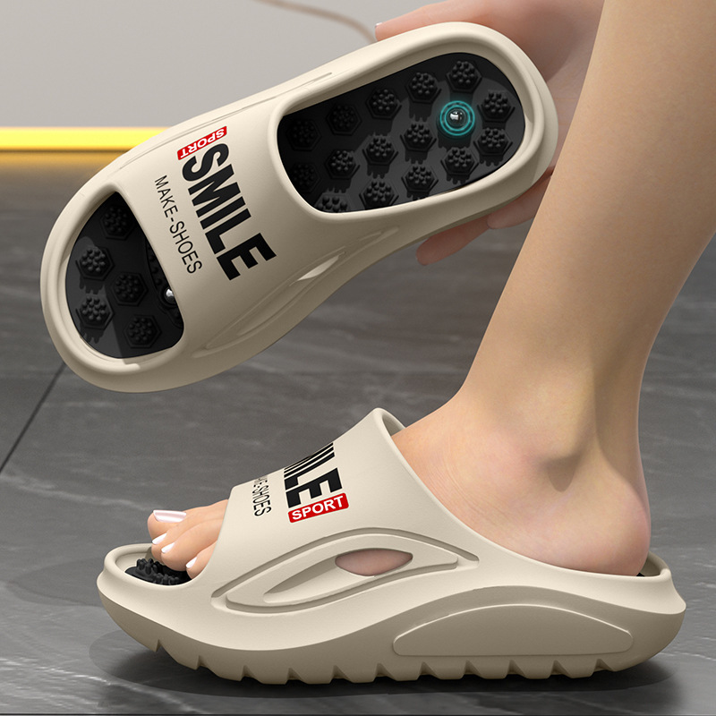 Men's Slippers 2026 Summer New Style Non-Slip Anti-Odor Wear-Resistant Foot Massage Outdoor Sandals Beach Shoes for Men
