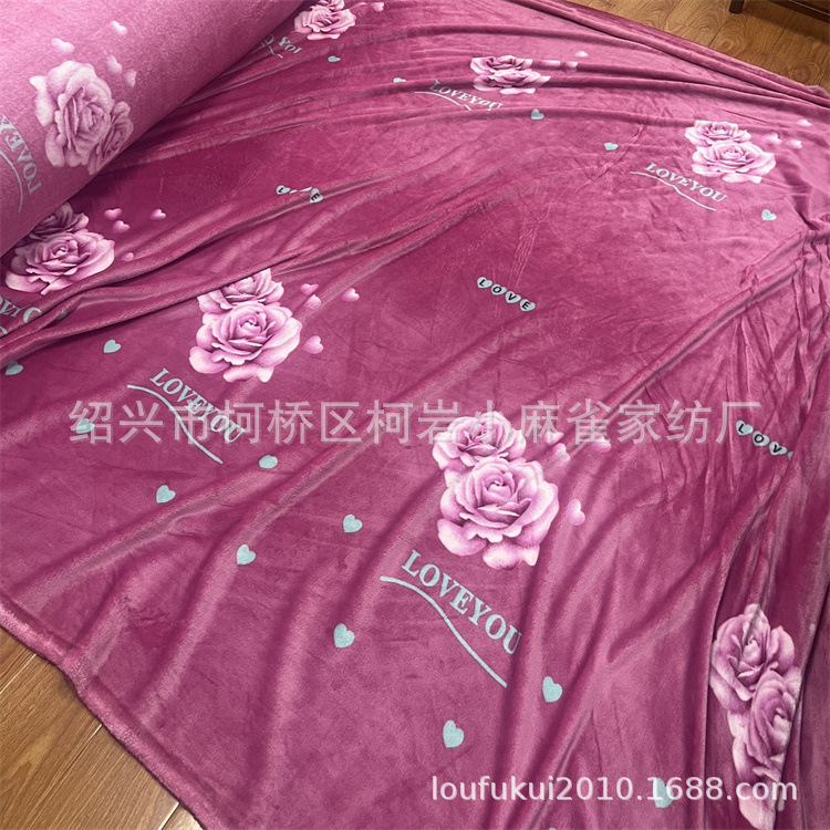 厂家直供加密加厚双面法兰绒绒毛细腻零静电牛奶绒玩具阳光绒布料