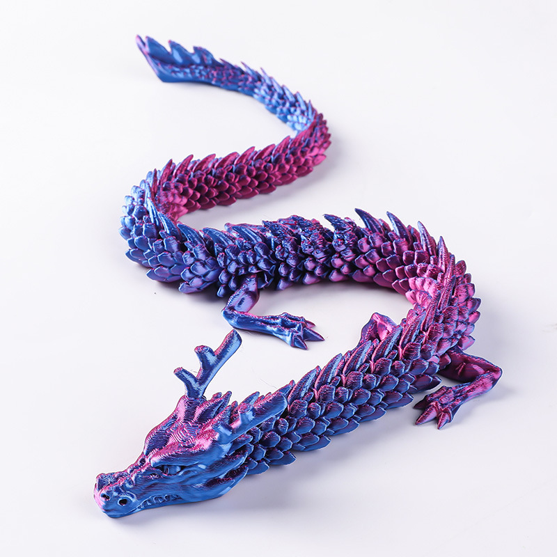 Adorno de Dragón Chino en Impresión 3D de PLA Articulado para Decoración y Regalo