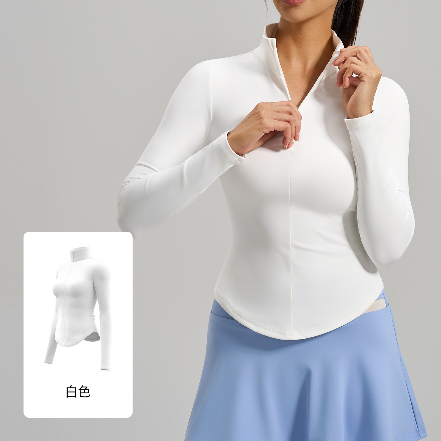 Top de yoga Juyitang transfronterizo con media cremallera, agradable al tacto, ajustado, sin costuras, transpirable, para deporte y fitness para mujer.