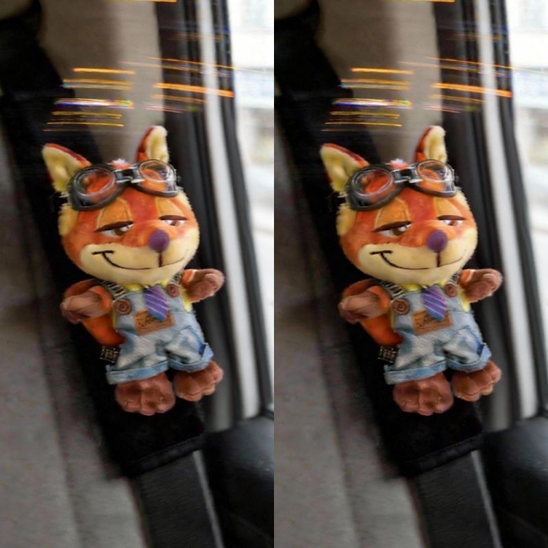 Car Seatbelt Shoulder Pads for Zootopia Judy and Nick, Cute Car Seatbelt Interior Decoration for Couples