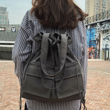 韩版包包女包2024新款纯色大容量帆布包个性文艺百搭学生双肩包潮