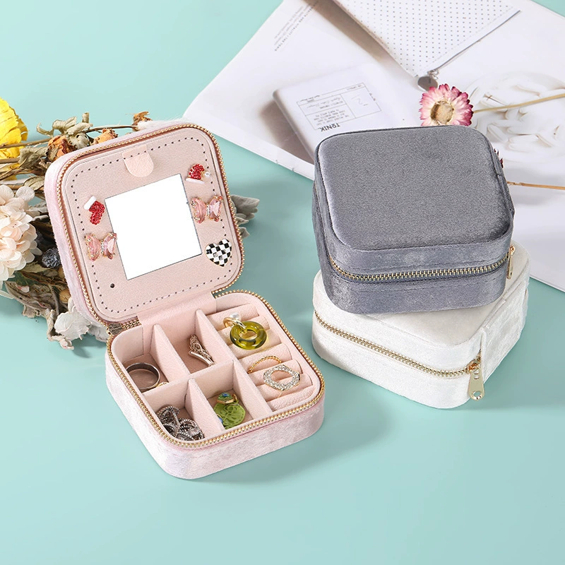 Handheld storage system with zipper, accessory, storage box, earrings, ring