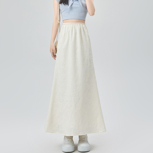New Chinese style national style black jacquard fishtail skirt for women spring and summer new high waist drape a line hip skirt long skirt