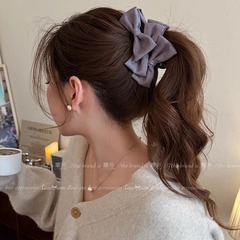 後頭部にポニーテールを結ぶ女性用の韓国風リボンヘアピン、バナナクリップ、高級レトロヘアアクセサリー