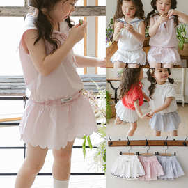 2026夏款草莓珊新款韩国儿童女孩女童薄棉甜美刺绣花边半身裙裤