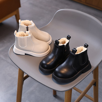 Martens, утепленные модные универсальные детские короткие сапоги в английском стиле для мальчиков, в британском стиле, мягкая подошва