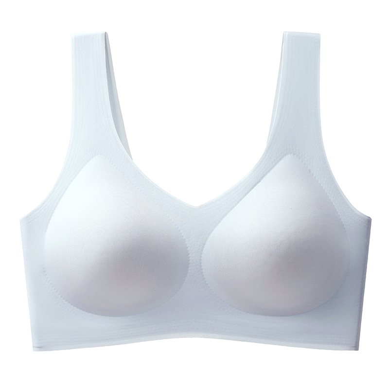 Taza fija anti-caída bra deportivo sin marca ropa interior para mujeres pecho pequeño se reúnen sin anillo de acero hermosa espalda tipo chaleco integral