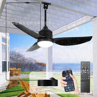 Cross-Border Hot Selling Outdoor Waterproof Fan Lamp Sun Shed Ceiling Fan Lamp Sun Fan Chandelier Pavilion Outdoor Fan Lamp