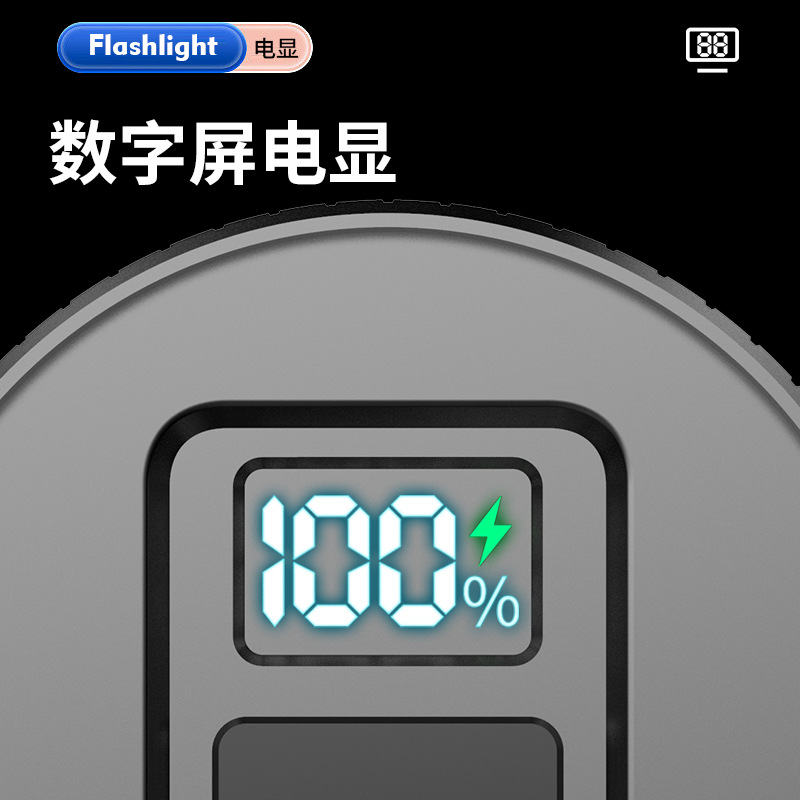 Linterna láser de luz fuerte de alta potencia remoto zoom telescópico linterna cola LCD pantalla eléctrica TypeC carga rápida
