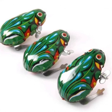 Post-80s nostalgic classic toy tin frog wind-up little frog toy children's game wind-up animal