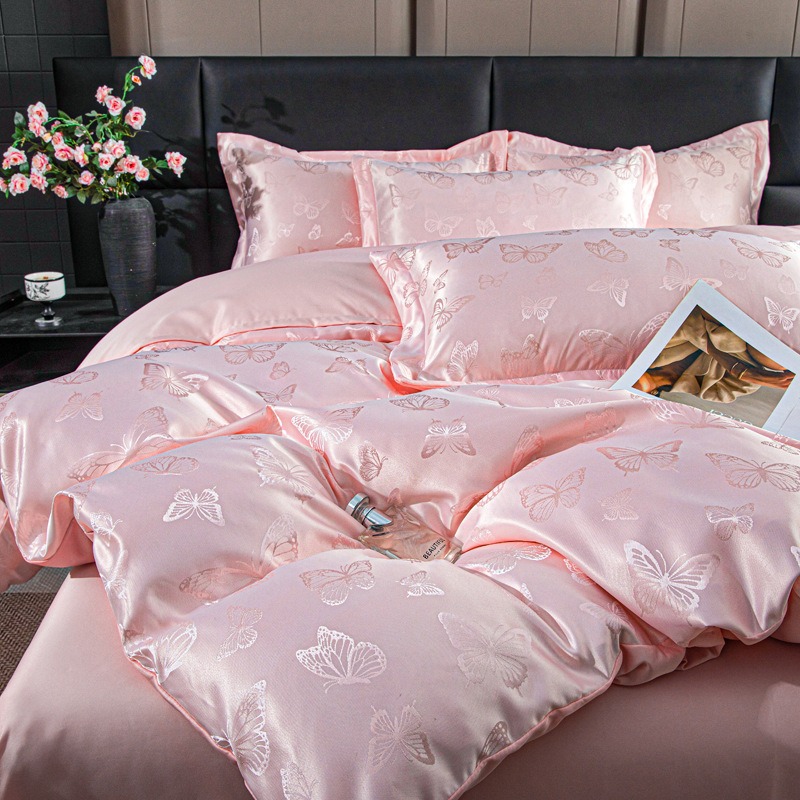 Satin Jacquard Duvet Set Luxurious Bedding For Home And Bedroom_voghion.com