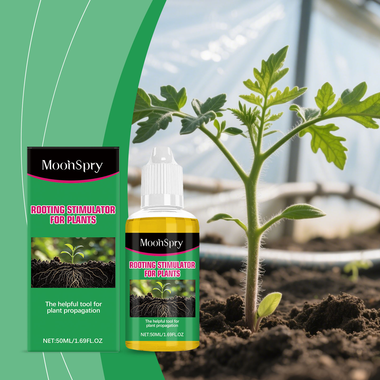 MOONSPRY 植物根系营养剂 植物根系补充营养日常养护促进自然生长