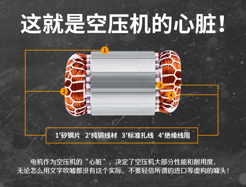 Fengbao Air Compressor Shanghai Portable Oil-Free Bass Air Compressor Pneumatic High-Pressure Small Household Air Pump 220V