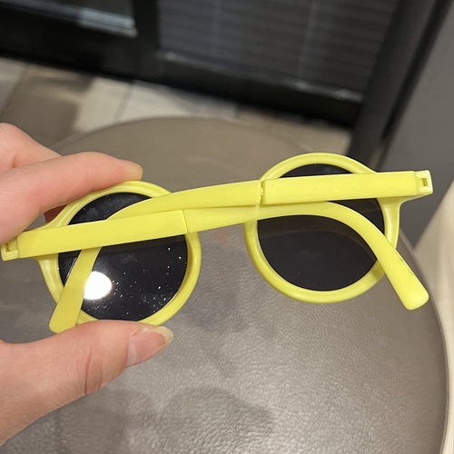 Children's sunglasses, UV protection, boys' foldable glasses, simple retro round sunglasses for girls and babies