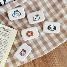 ins卡通高级隐形眼镜盒 可爱小巧便携收纳盒美瞳近视伴侣盒批发