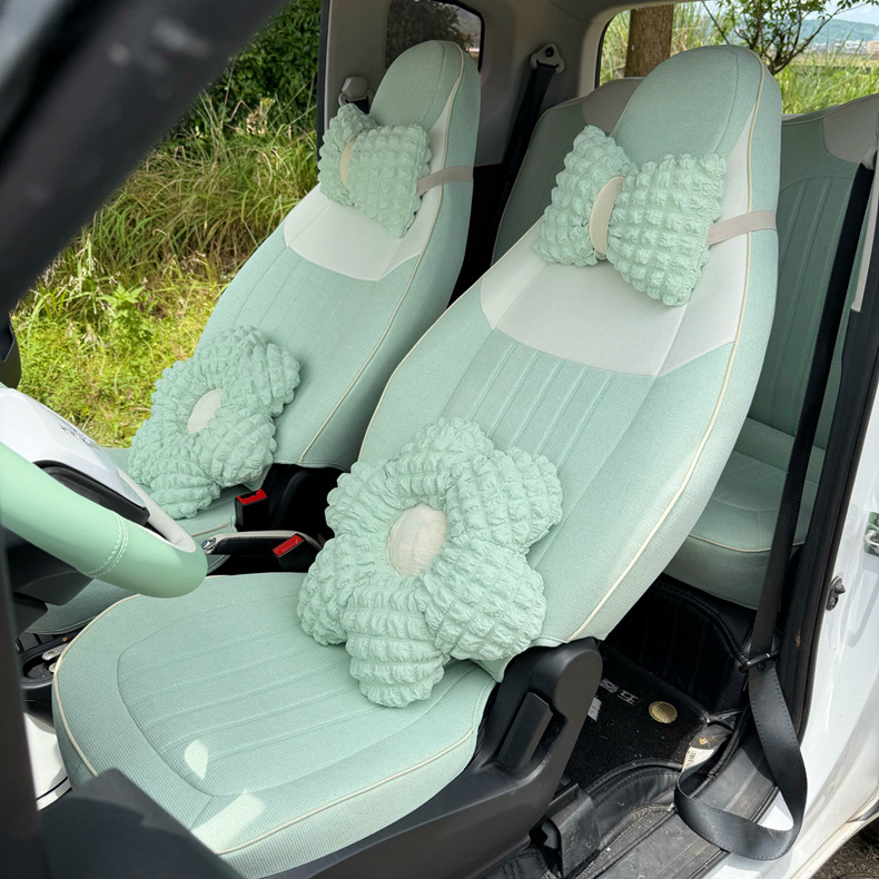 Fabric Cute Cartoon Breathable Car Seat Cover Full Set for Wuling Hongguang MINI 2020-2022