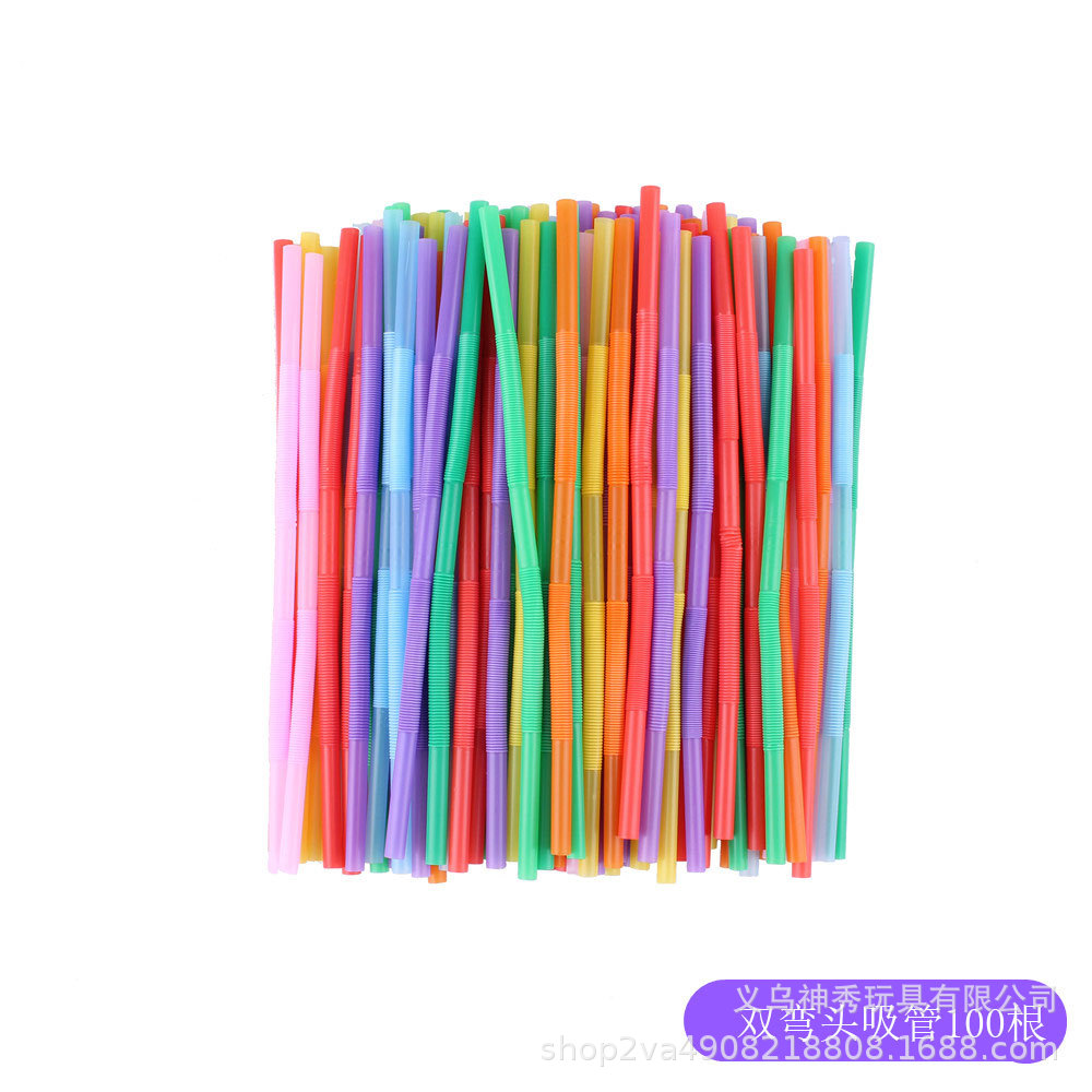 100 pajitas de doble codo