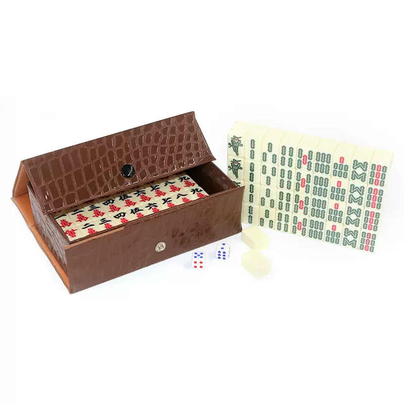 厂家直供小麻将精美蛇皮盒袖珍便携迷你旅行麻将旅游娱乐麻将