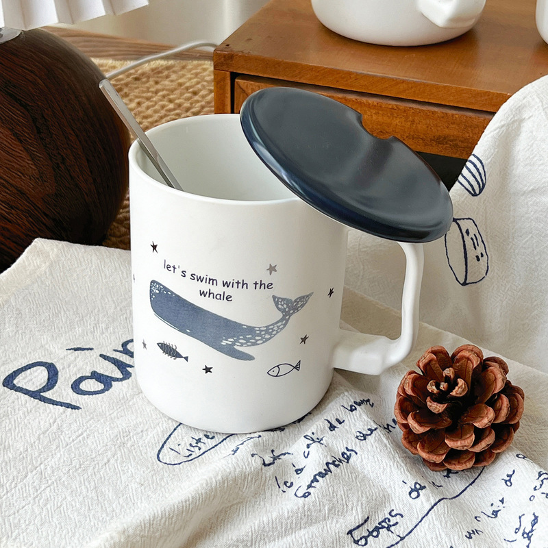 Sea World Whale Ceramic Mug Home Drinking Cup High-Quality Milk Cup Coffee Cup Juice Cup