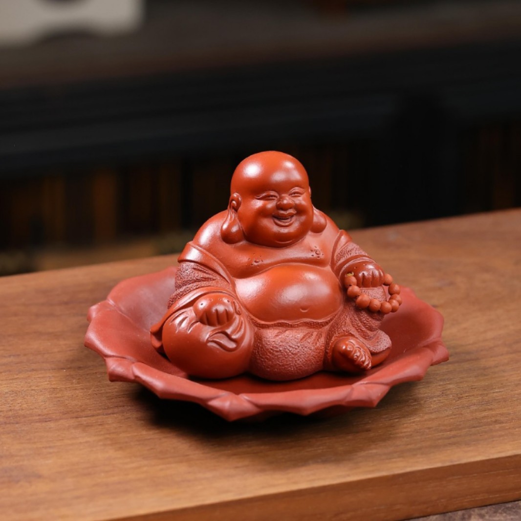宜兴原矿紫砂茶宠摆件弥勒佛名家王庆生纯全手工禅意茶玩精品可养