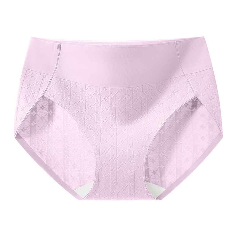 Ropa interior de mujer sin costuras de algodón puro 7A entrepierna de algodón antibacteriano jacquard nuevo estilo con horquilla alta y cintura media ropa interior antielástico de algodón de alta elasticidad