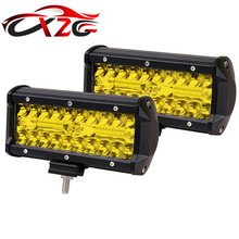 汽车工作灯light bar 7寸120W 40珠黄色大灯越野车改装车顶灯批发