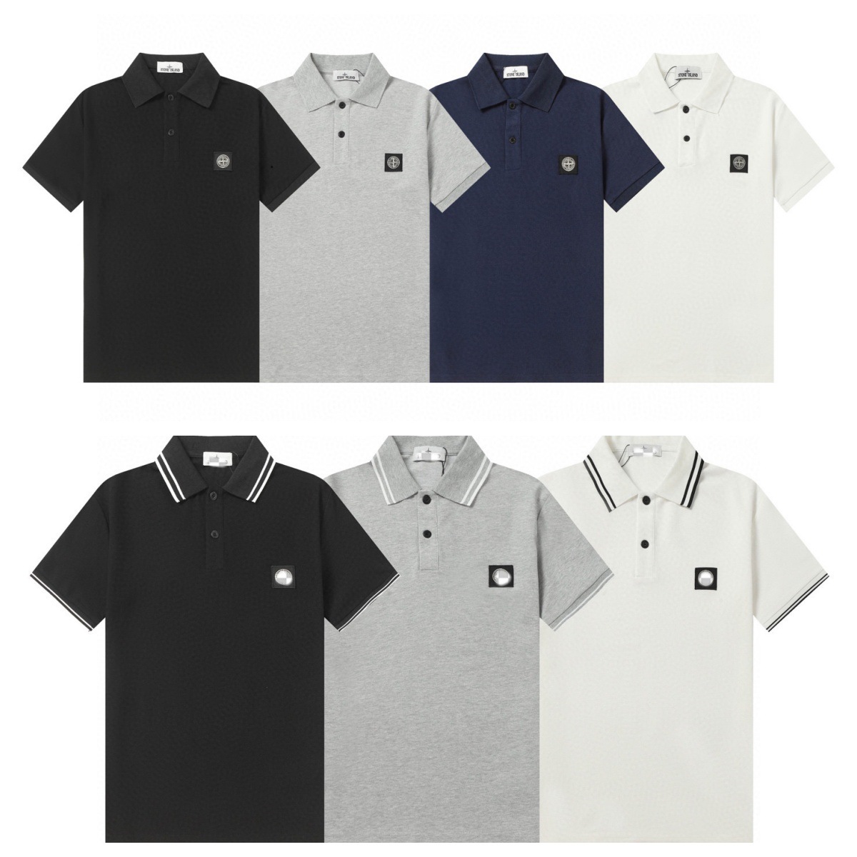 Cross-Border European and American Wholesale Stone Chest Embroidered Polo Shirt for Men Summer Business Casual Loose Breathable Short-Sleeved Men and Women