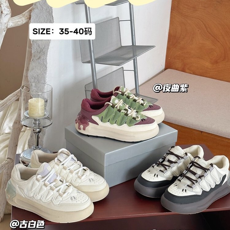 2025 Spring New Korean Platbase Women's Carrot Shoes Low-Top All-Season Sneakers Wenzhou Wholesale Spot