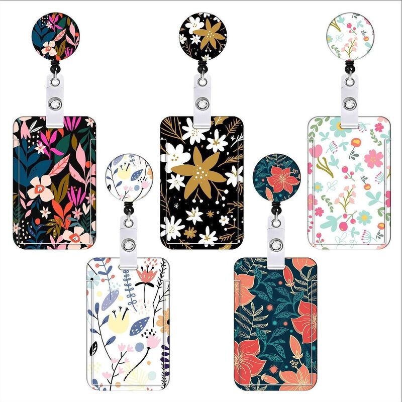 AMAZON Hot Selling Flower Printed Mobile Phone Hanging Chain Wrist Lanyard Key Pendant Telescopic Keychain Card Holder AMAZON Hot Selling Flower Printed Mobile Phone Hanging Chain Wrist Lanyard Key Pendant Telescopic Keychain Card Holder