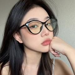 复古眼镜框欧美猫眼潮流防蓝光镜平光镜女简约个性时尚学生近视镜