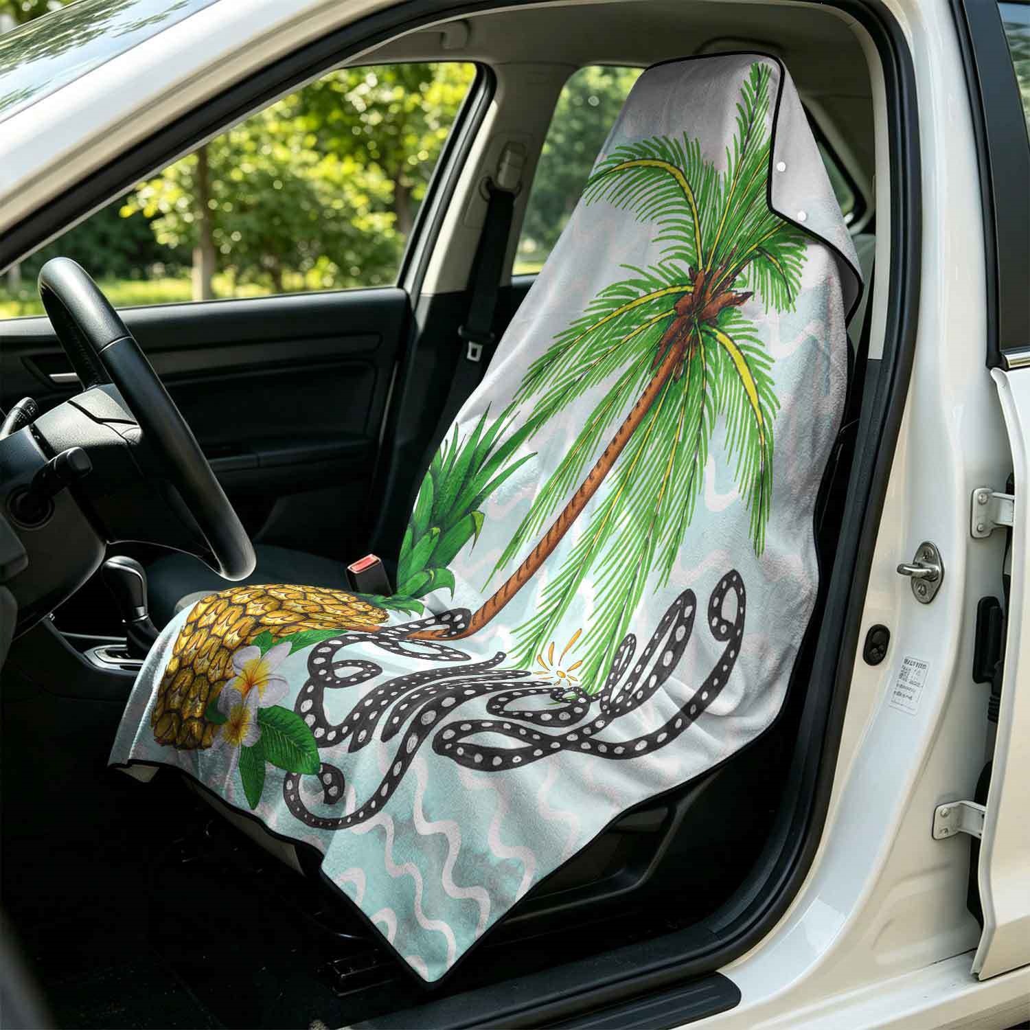 Summer bath towel and car seat cover 2-in-1, ultra-fine fiber outdoor beach and car dual-use universal seat cushion